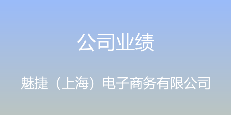 公司业绩 - 魅捷（上海）电子商务有限公司